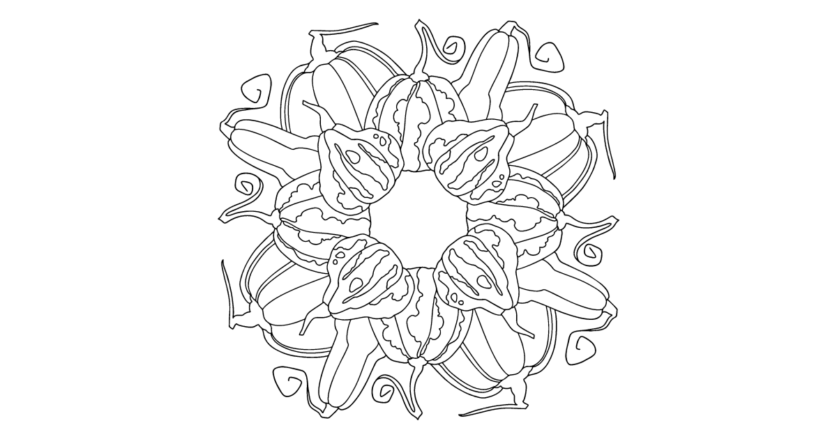 Pumpkin pictures to colour coloring page | Coloring-for-Adults.com