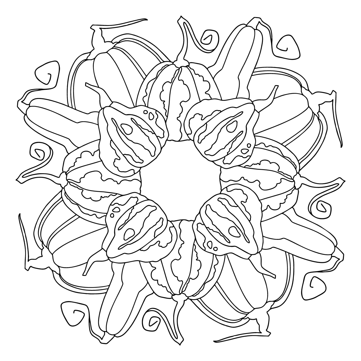 Pumpkin pictures to colour coloring page | Coloring-for-Adults.com