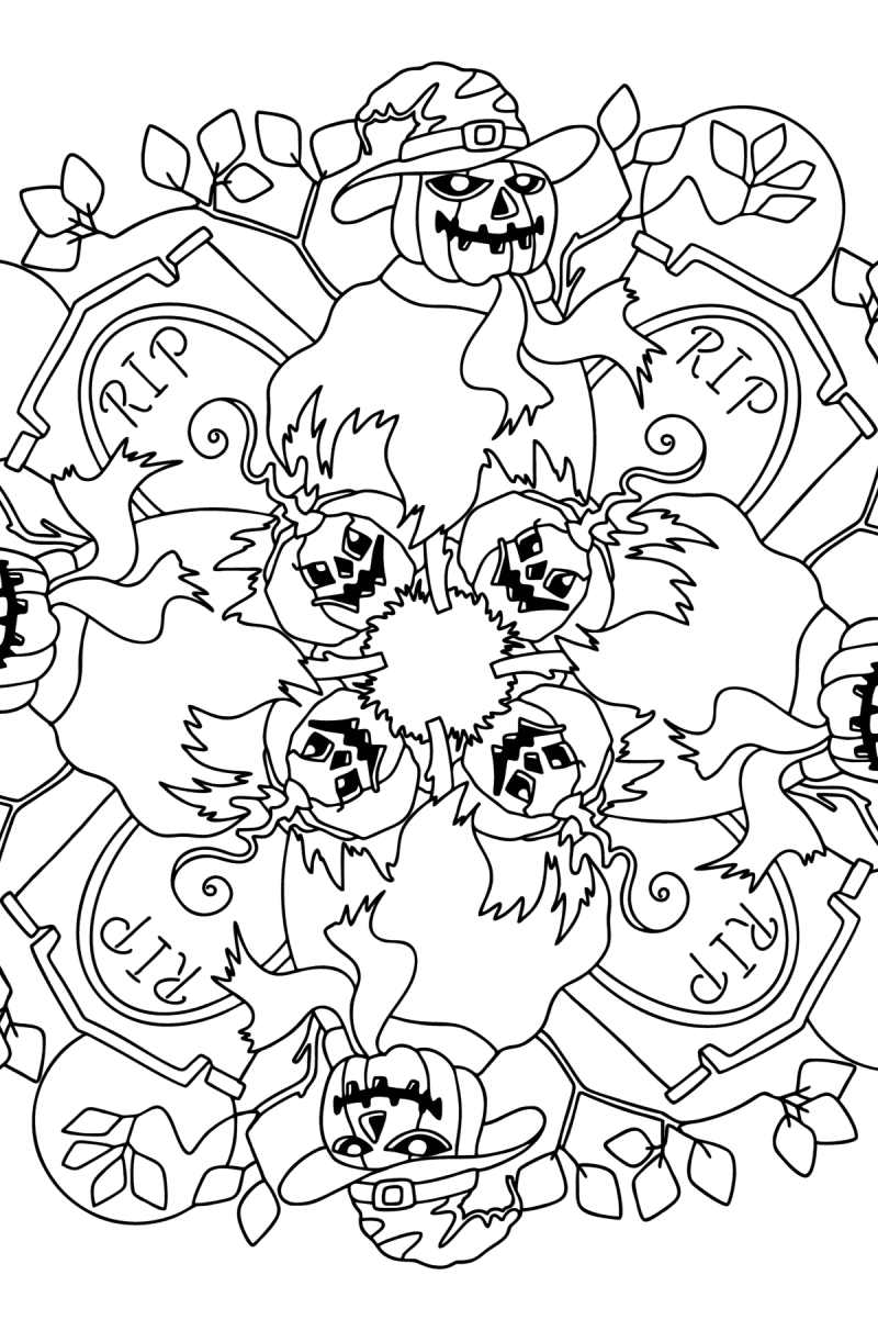 Halloween Coloring Pages for Adults - Print and Online for Free