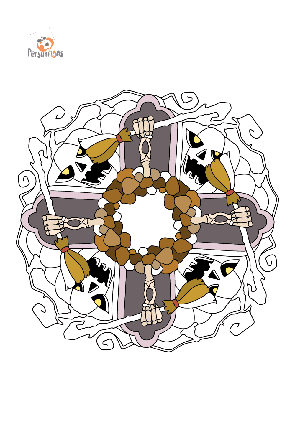 Tombstone And Pumpkins Coloring Page Coloring For Adults