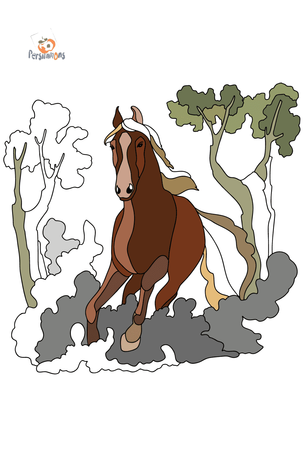 «Лошади» скачать раскраски