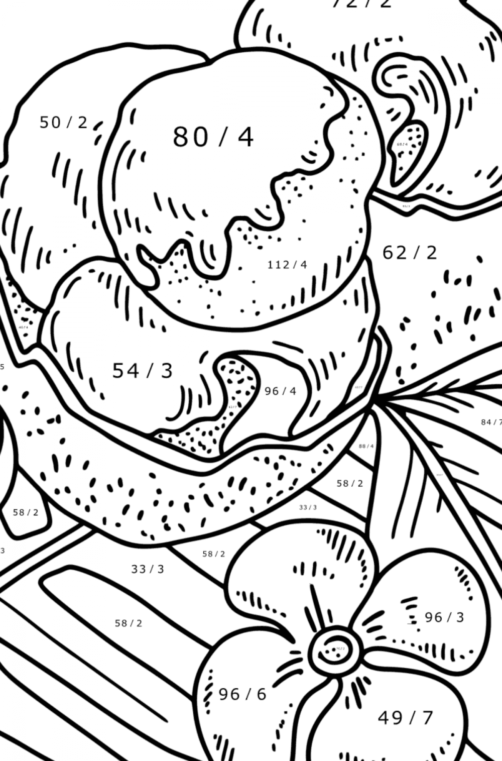 Coconut ice cream - Ice cream coloring pages for Adults online