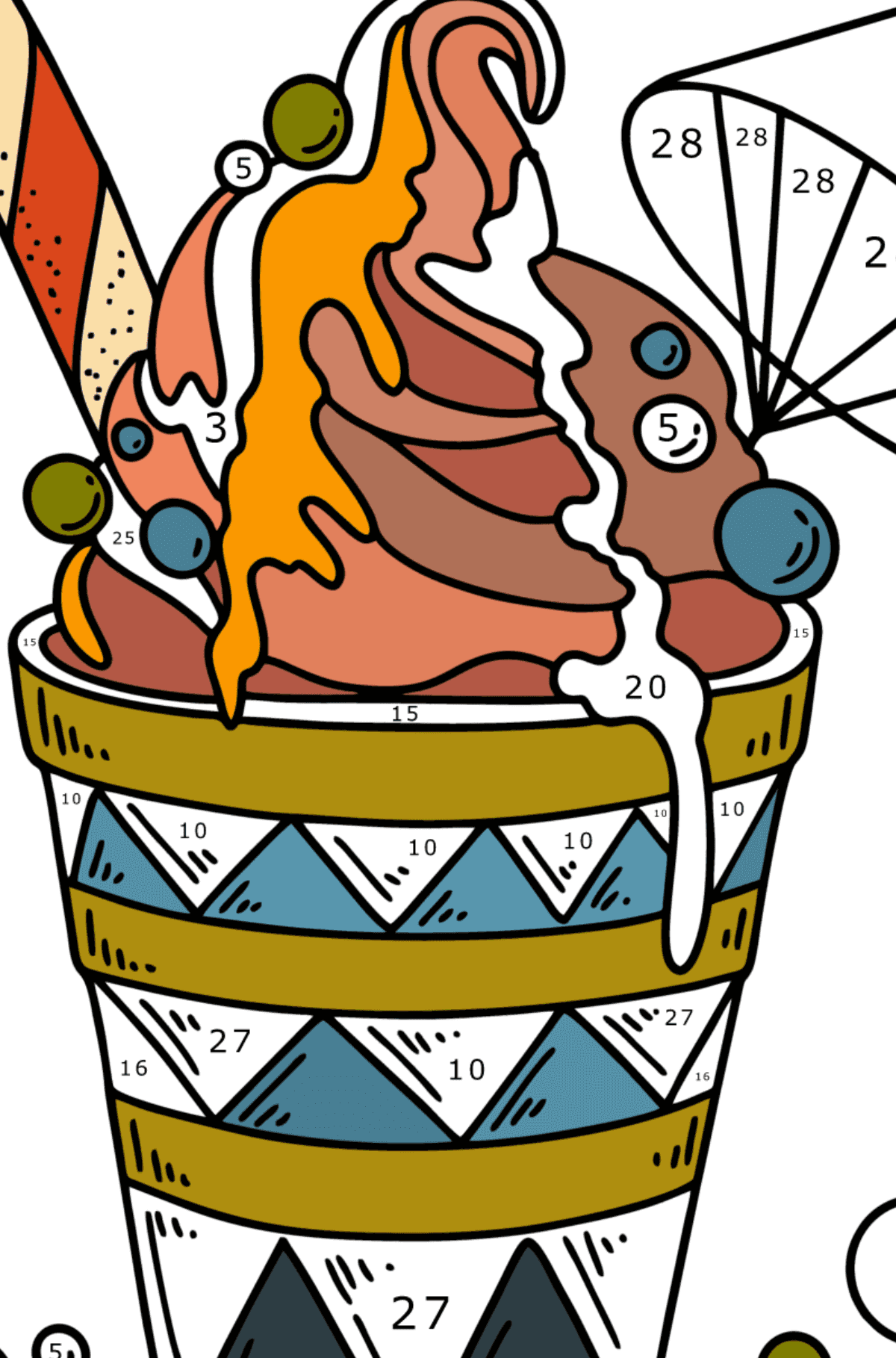 Målarbild Smaskig glass - spela efter siffror för vuxna