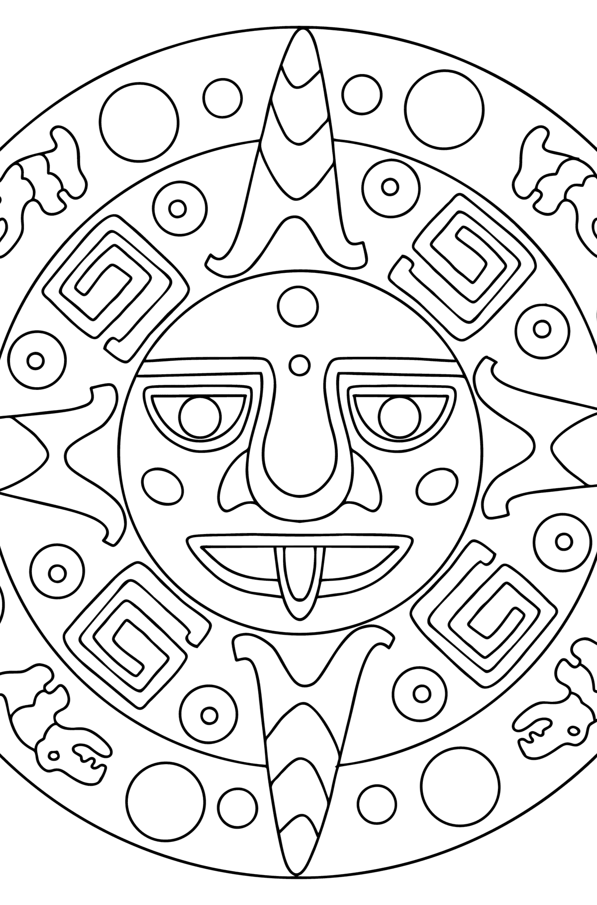 Dibujo de Adornos mayas para colorear ♥ Imprime y en Línea