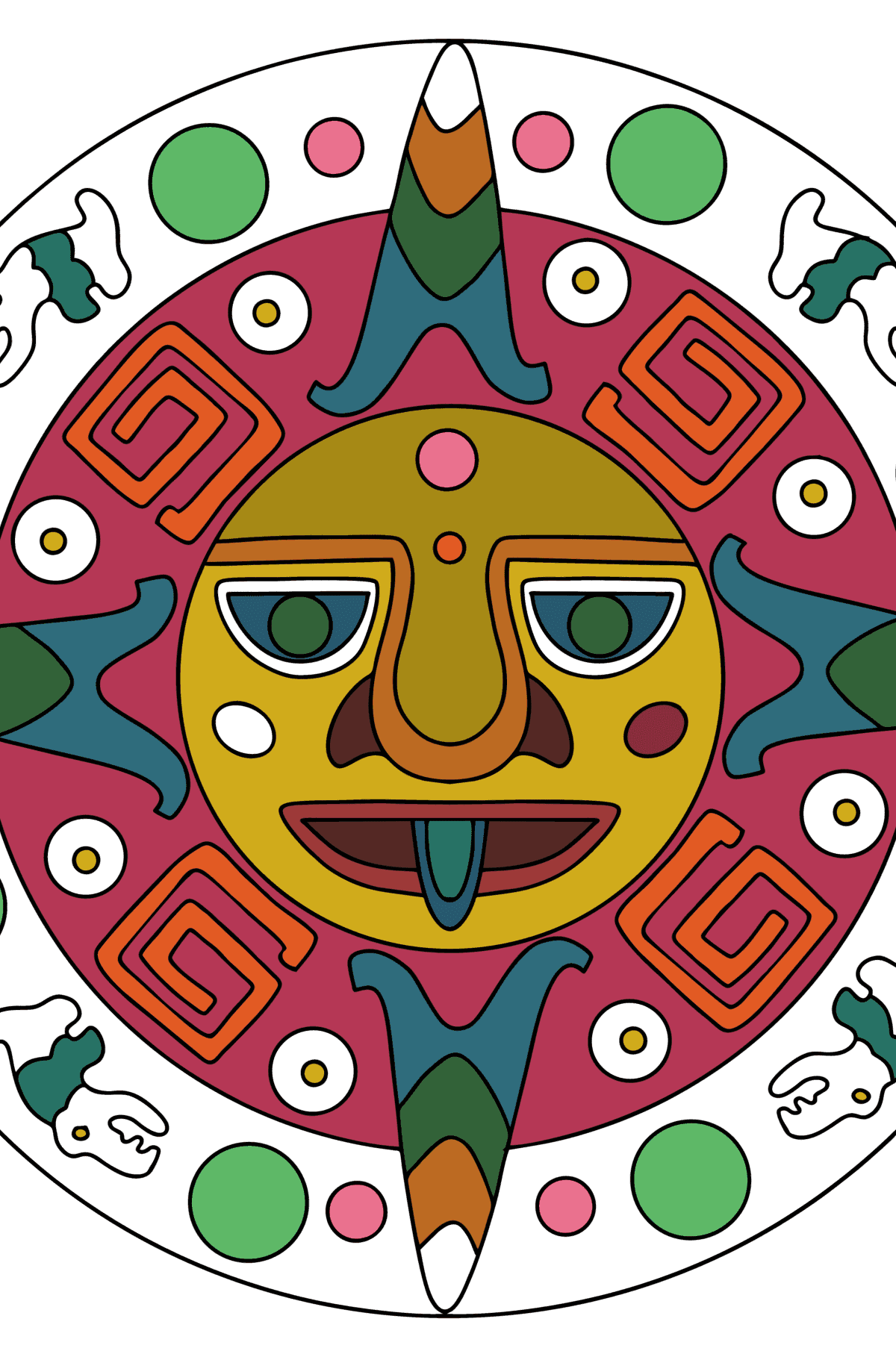 Maya Ornamente Malvorlage - Malvorlagen für Erwachsene
