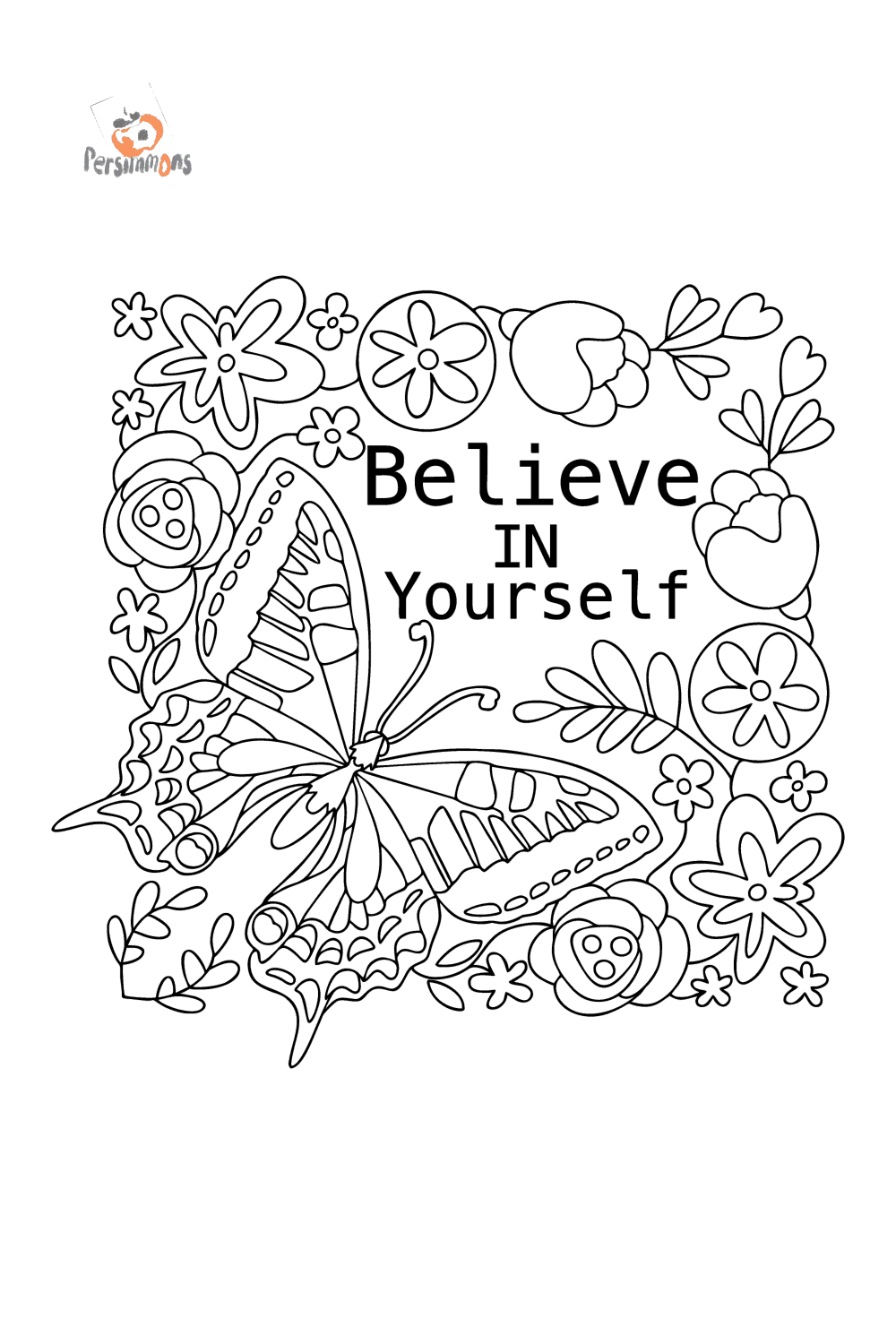 Believe in yourself coloring page | Coloring-for-Adults.com