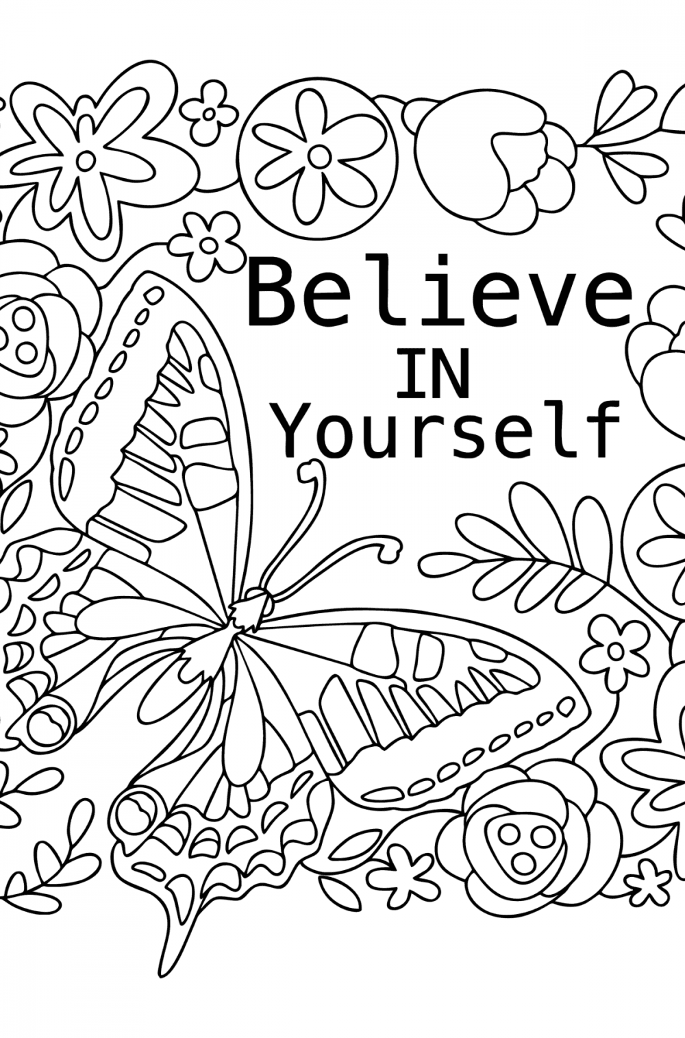 Believe in yourself coloring page | Coloring-for-Adults.com