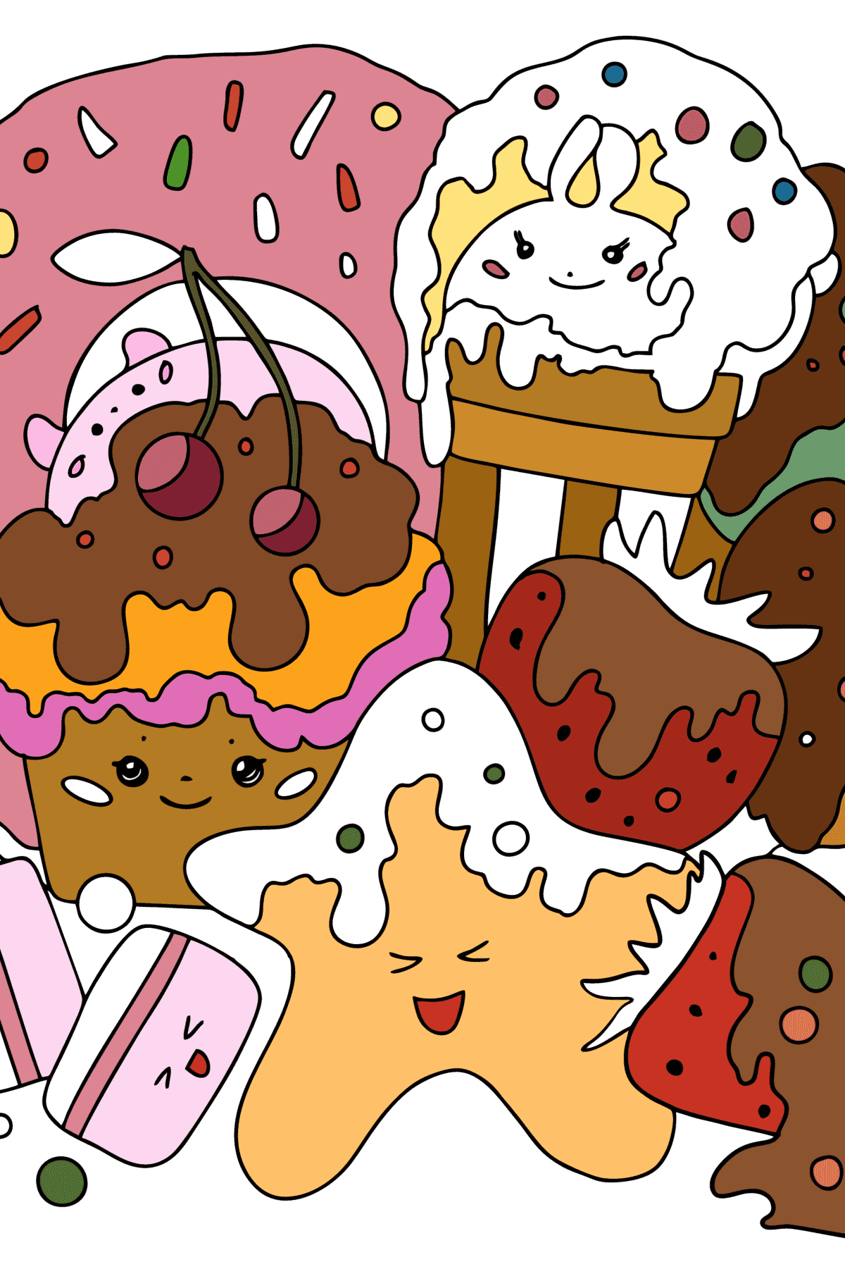 Tegninger til fargelegging Kawaii for voksne