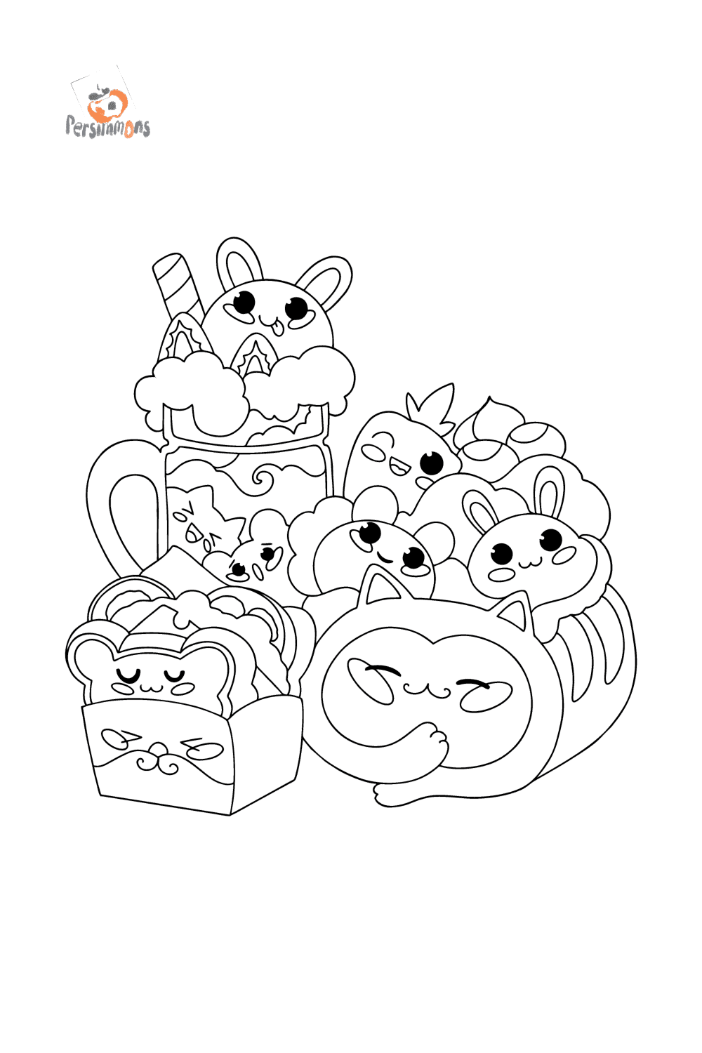 Lunch With Eyes Coloring Page Coloring for Adults lunch-with-eyes-coloring-page-coloring-for-adults