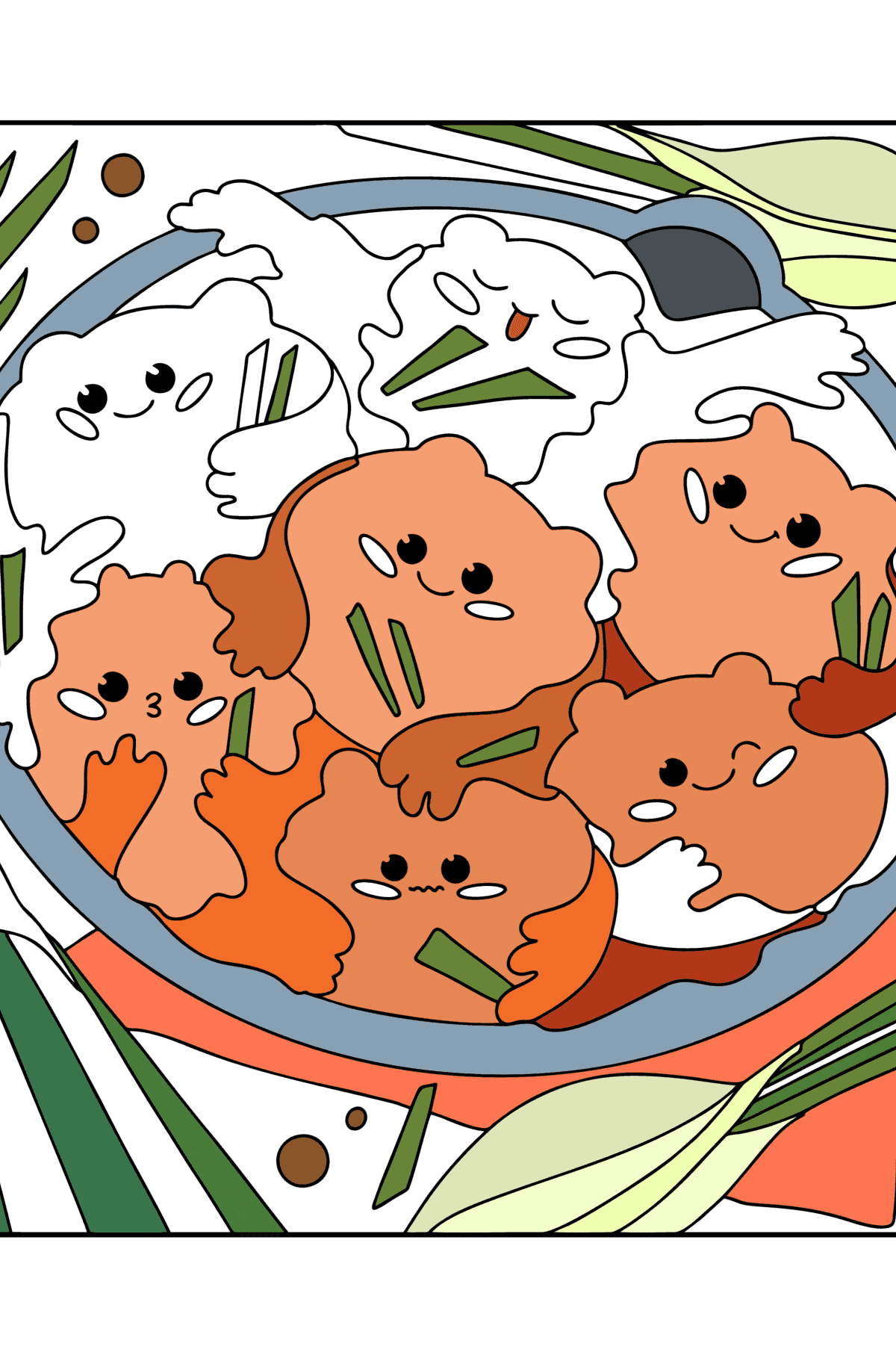 Målarbild Roliga köttbullar - målarbok för vuxna