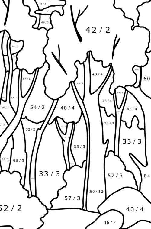 Autumn forest - Landscapes coloring pages for Adults