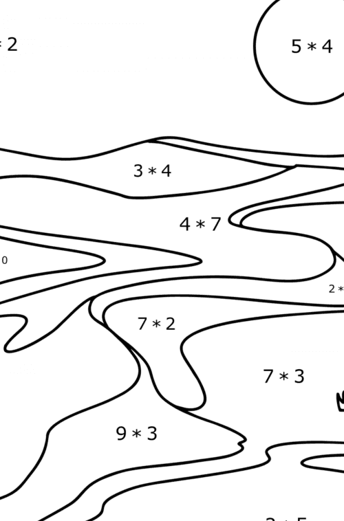 Desert - Landscapes coloring pages for Adults online and printable