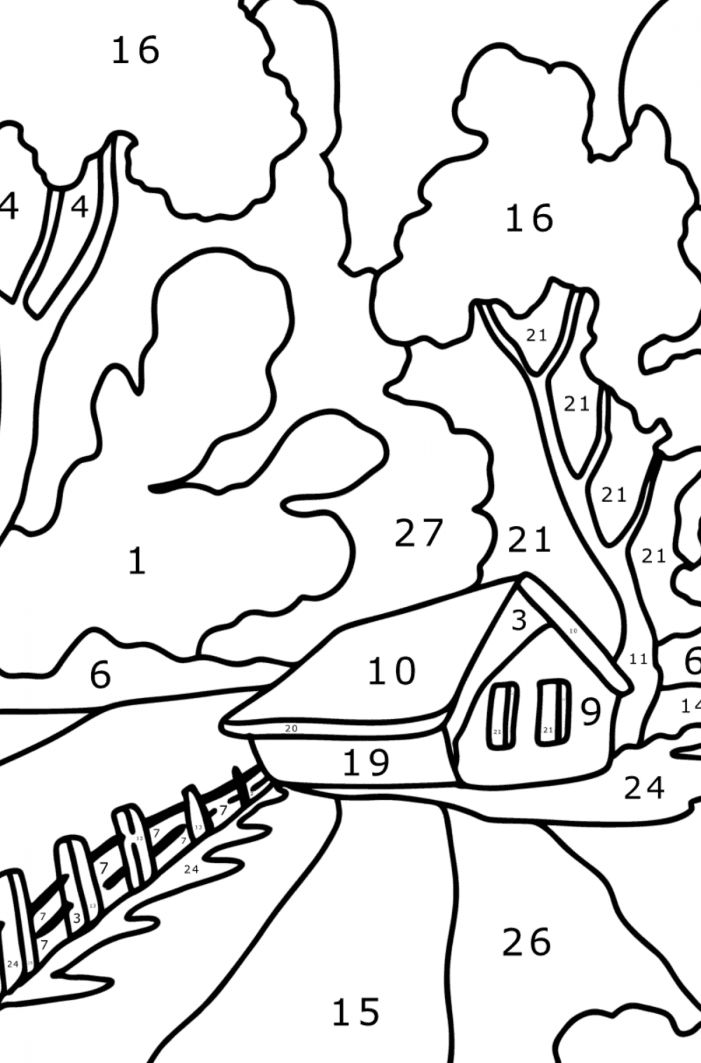 Farm - Landscapes coloring pages for Adults online and printable