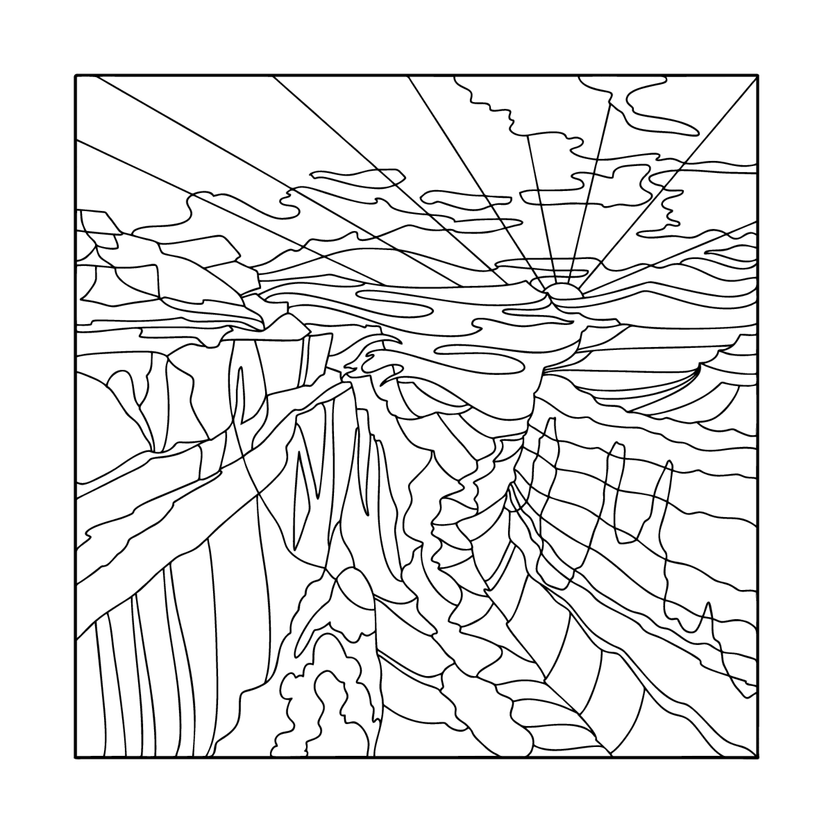 Grand canyon arizona landscapes coloring pages for adults