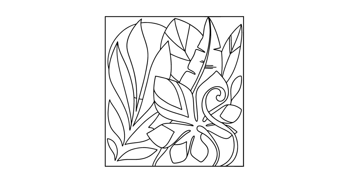 Tropical plants - Landscapes coloring pages for Adults