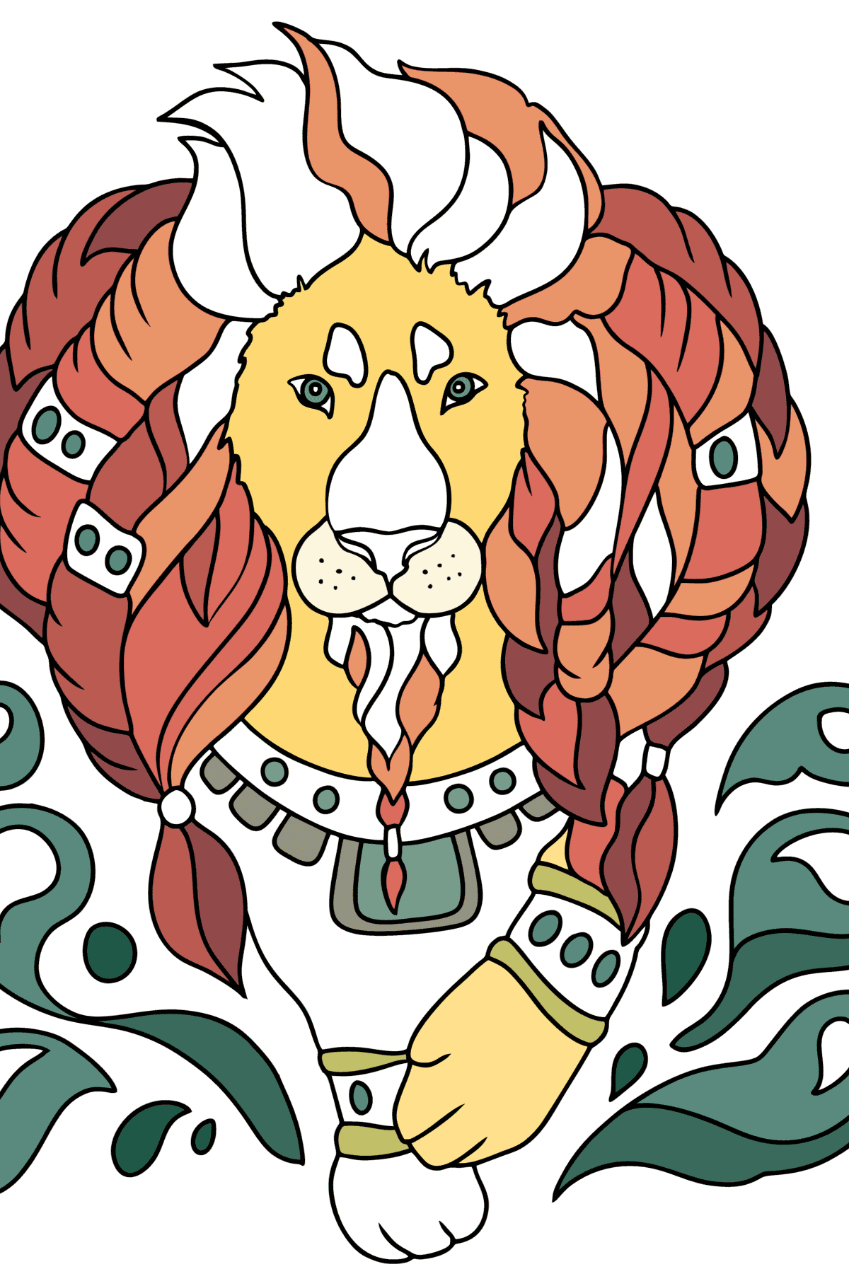 Coloriage Lion anti-stress - Coloriages pour adultes