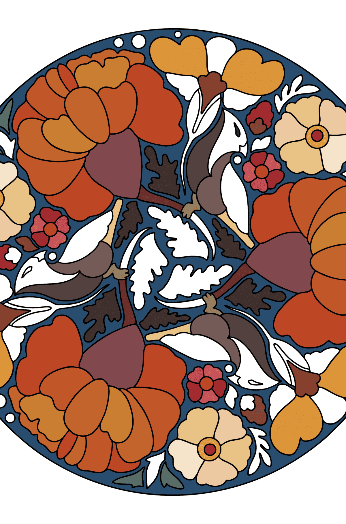 Dibujo Mandalas de aves para colorear - Dibujos para Colorear para Adultos