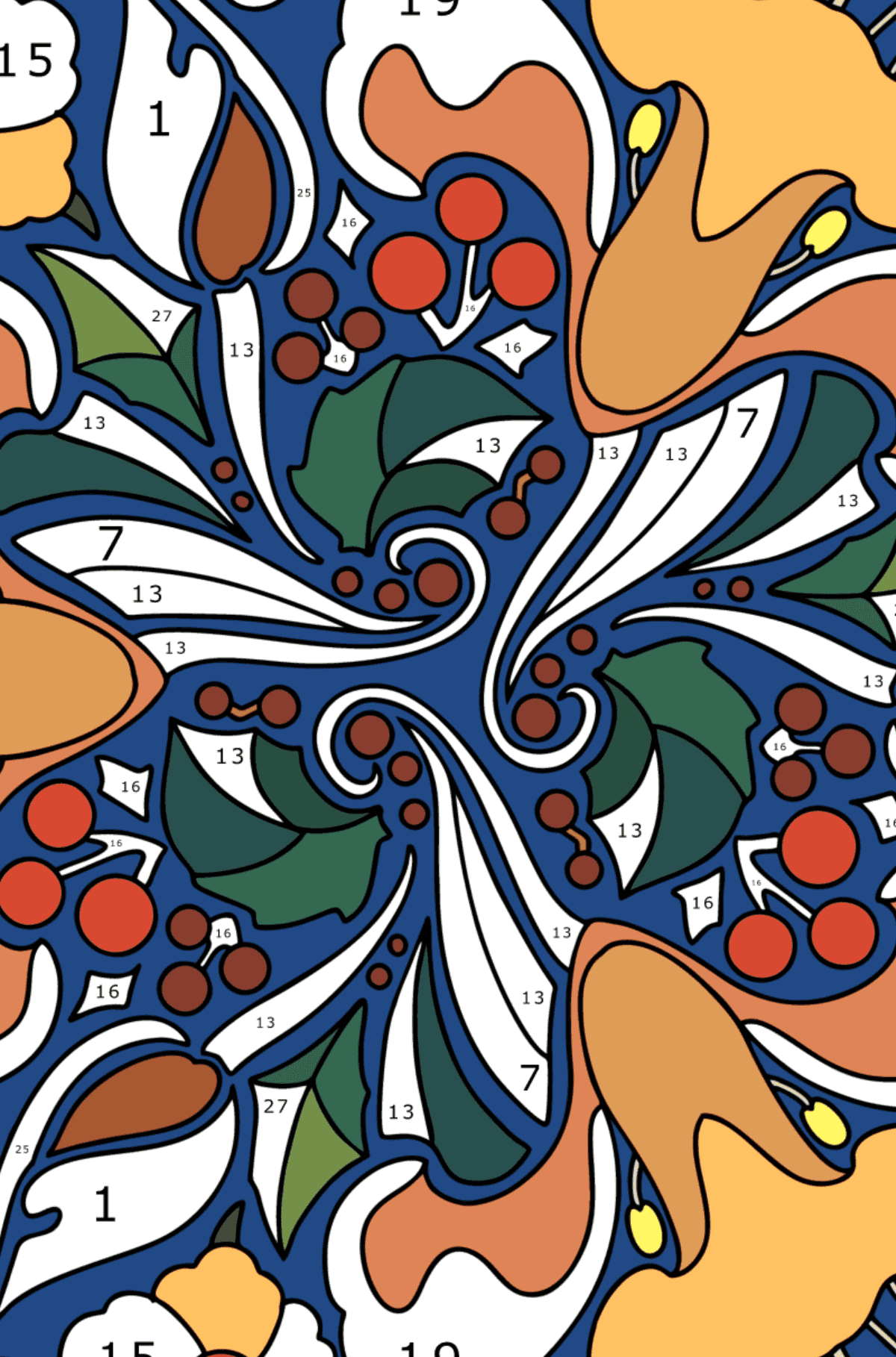 Kifestő Mandala liliom - számokkal játszani felnőtteknek