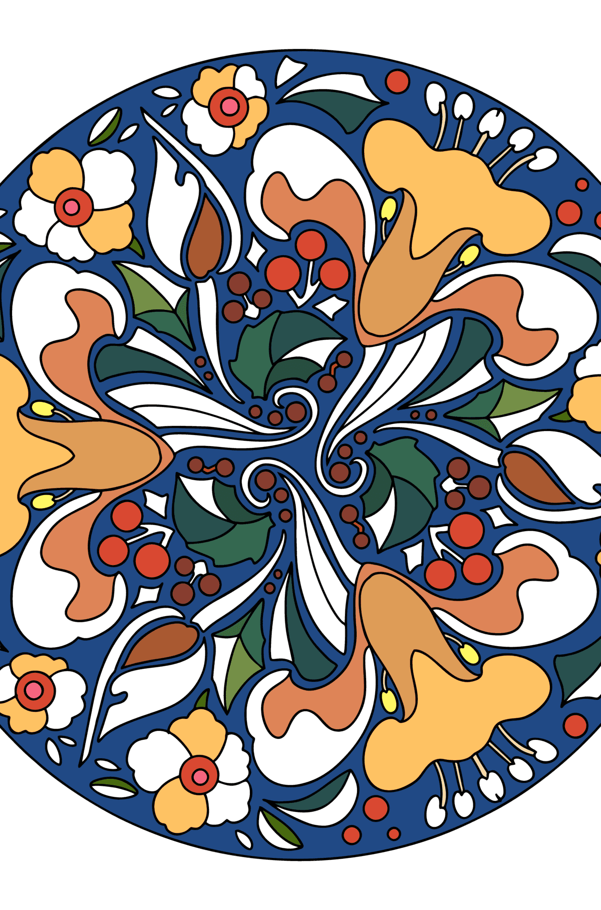 Kleurplaat Mandala lelie  - kleurboek voor volwassenen
