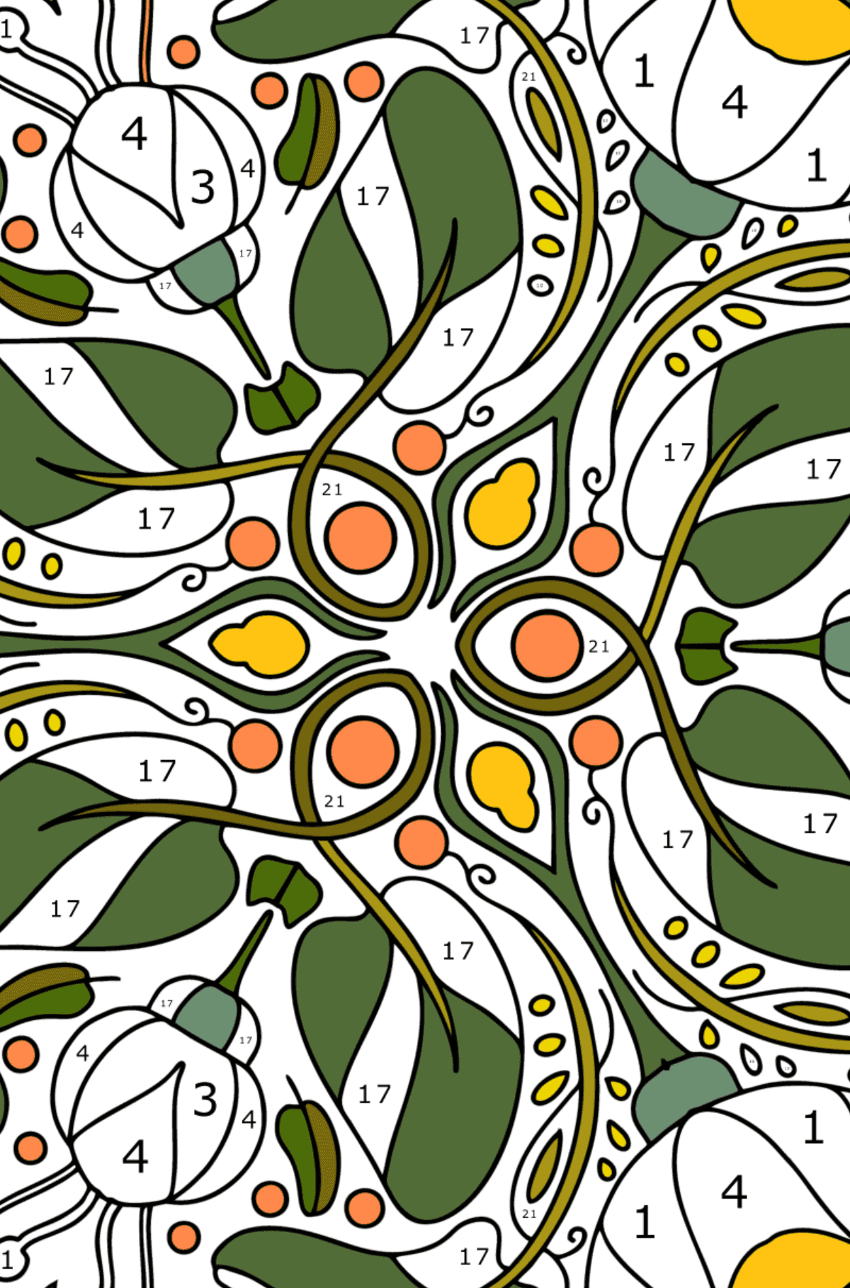 Kifestő Mandala Virág - számokkal játszani felnőtteknek