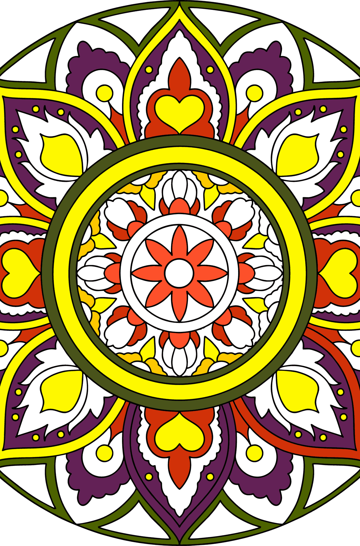 Kleurplaat Mandala welvaart  - kleurboek voor volwassenen