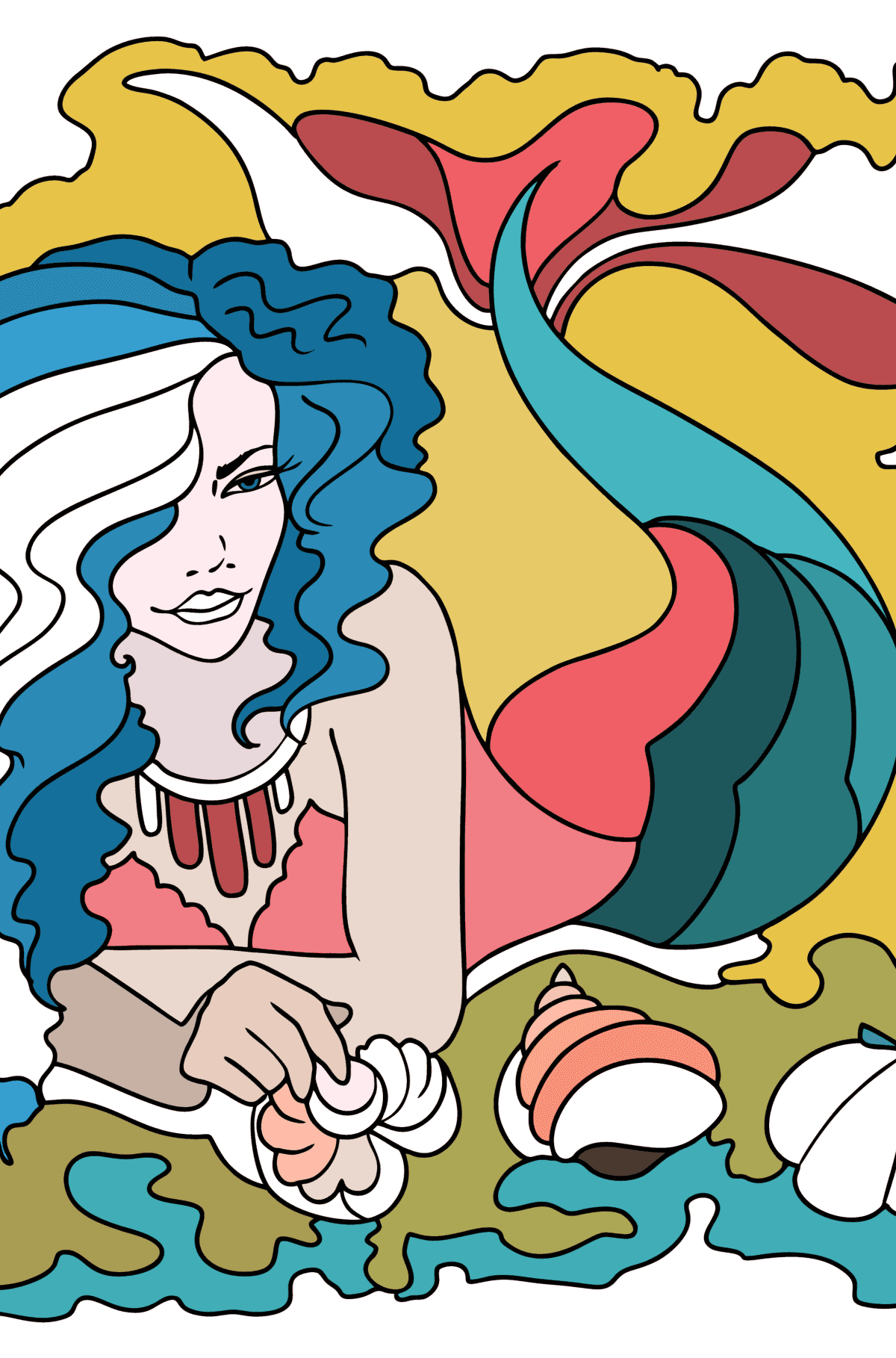 graceful-mermaid-mermaids-coloring-pages-for-adults