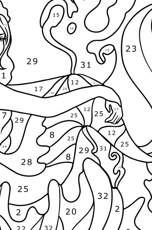 Mermaid Princess - Mermaids coloring pages for Adults