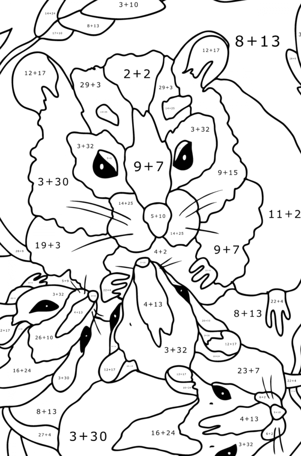 Mice - Mice coloring pages for Adults online and printable