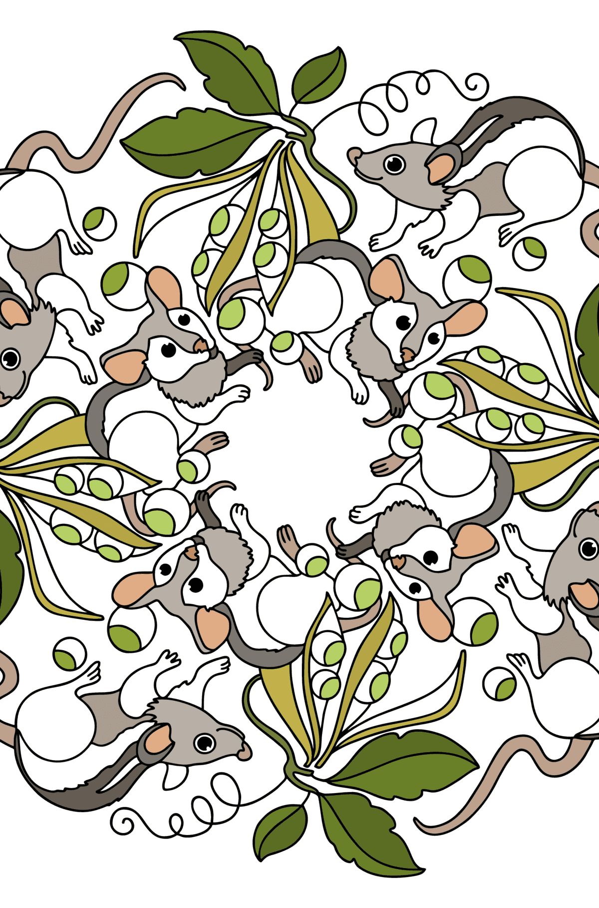 Mouse antistress mice coloring pages for adults online