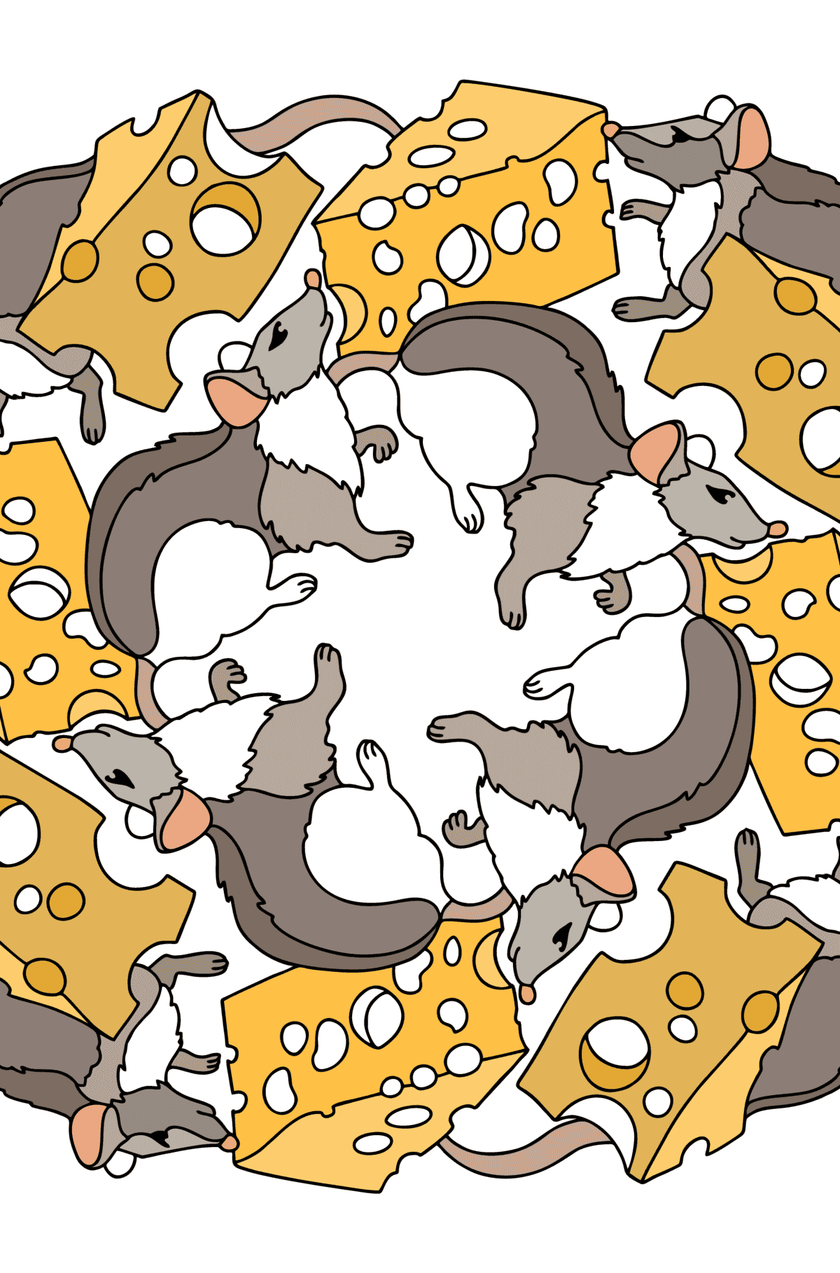 Mouse antistress mice coloring pages for adults online