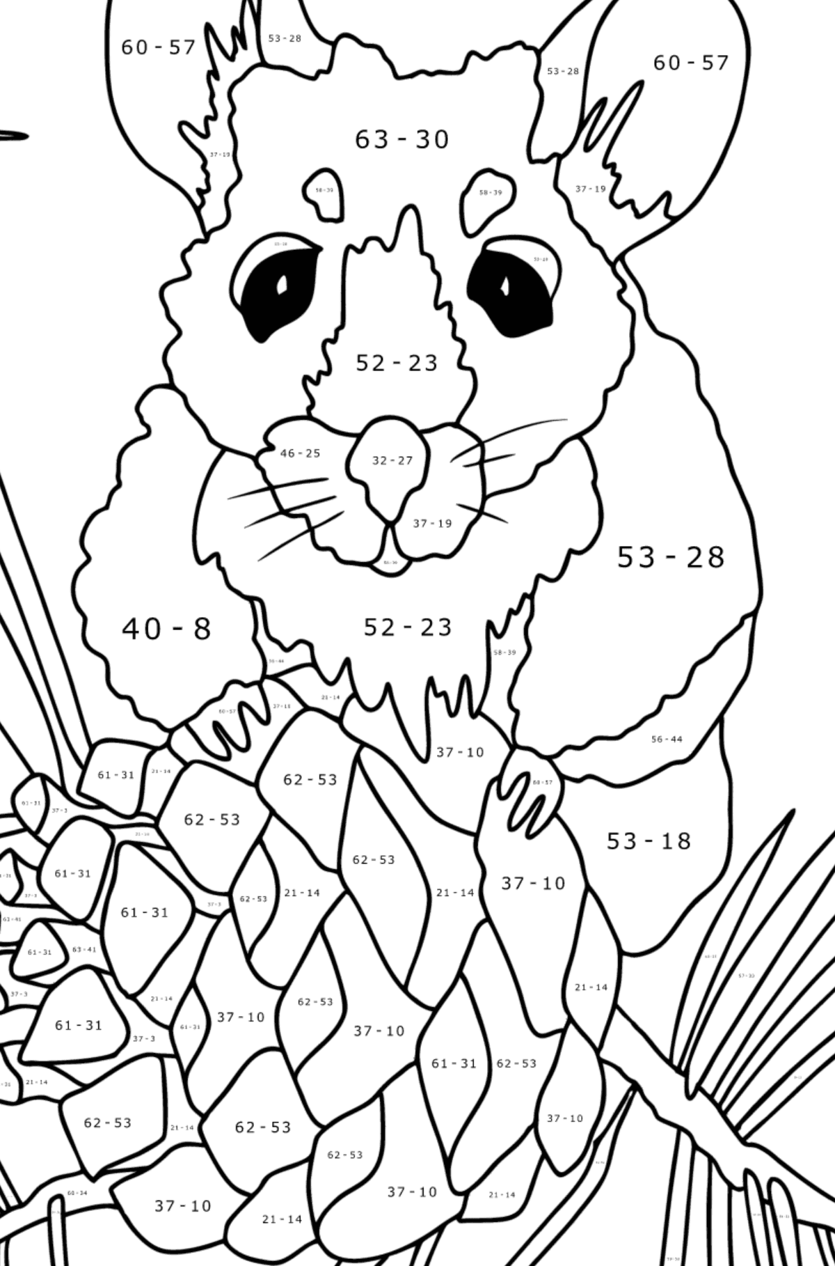 Cute little mouse - Mice coloring pages for Adults online