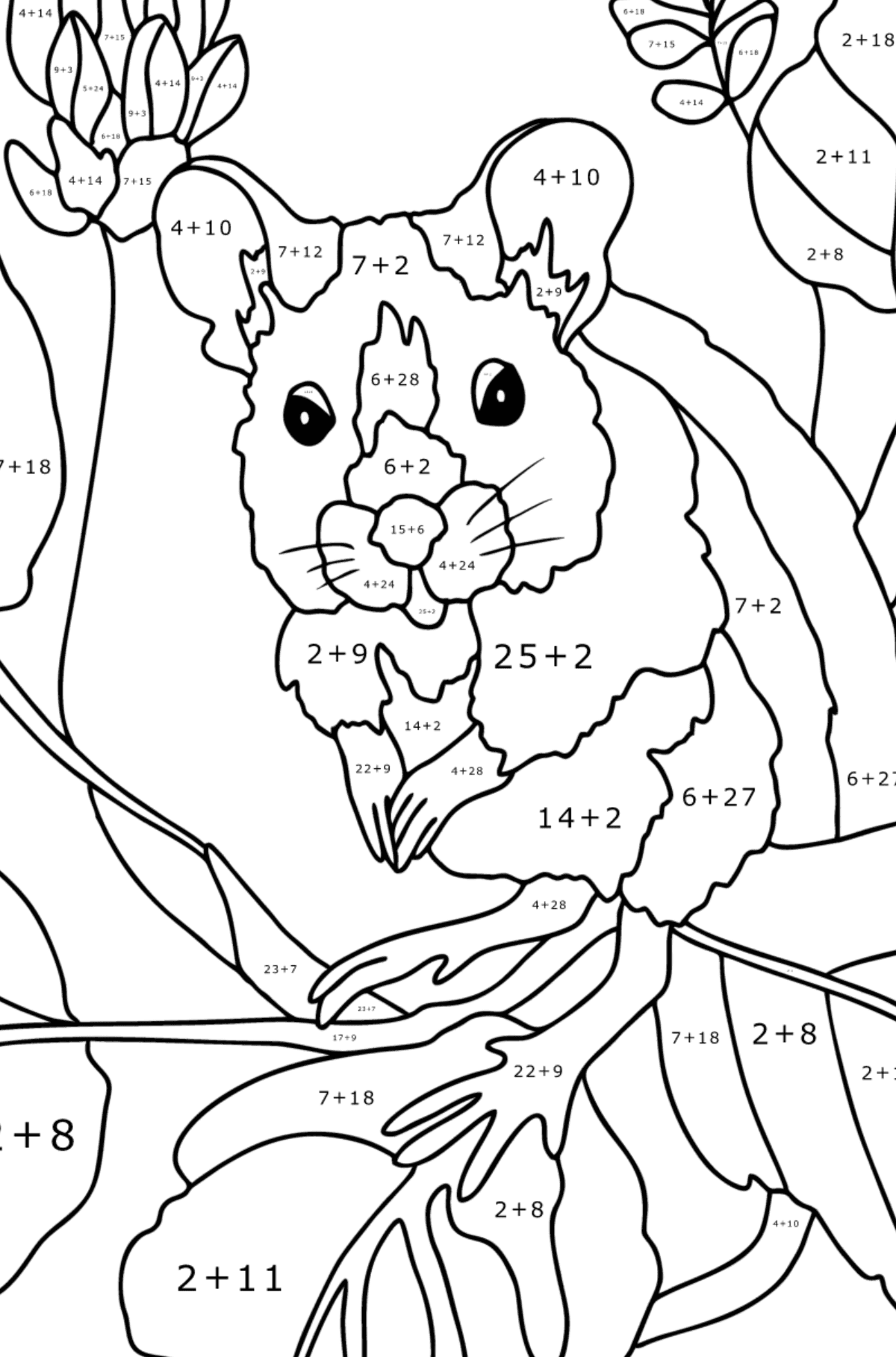Frightened mouse - Mice coloring pages for Adults online