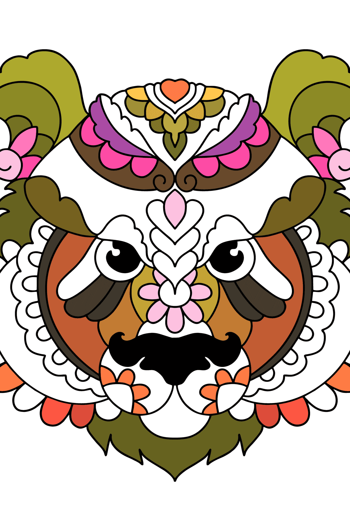 Panda antistress pandas coloring pages for adults online