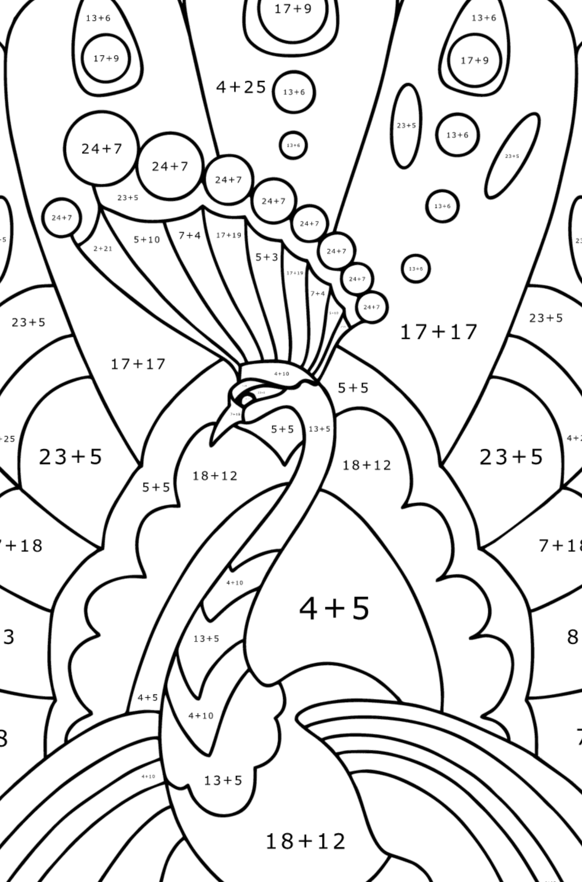 Peacock - Peacocks Coloring pages for Adults online