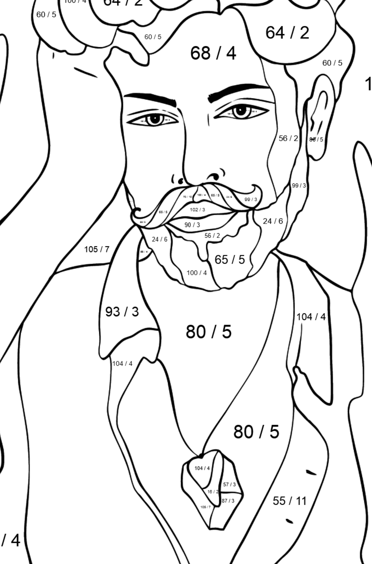 Handsome Man People Coloring Pages For Adults For Free