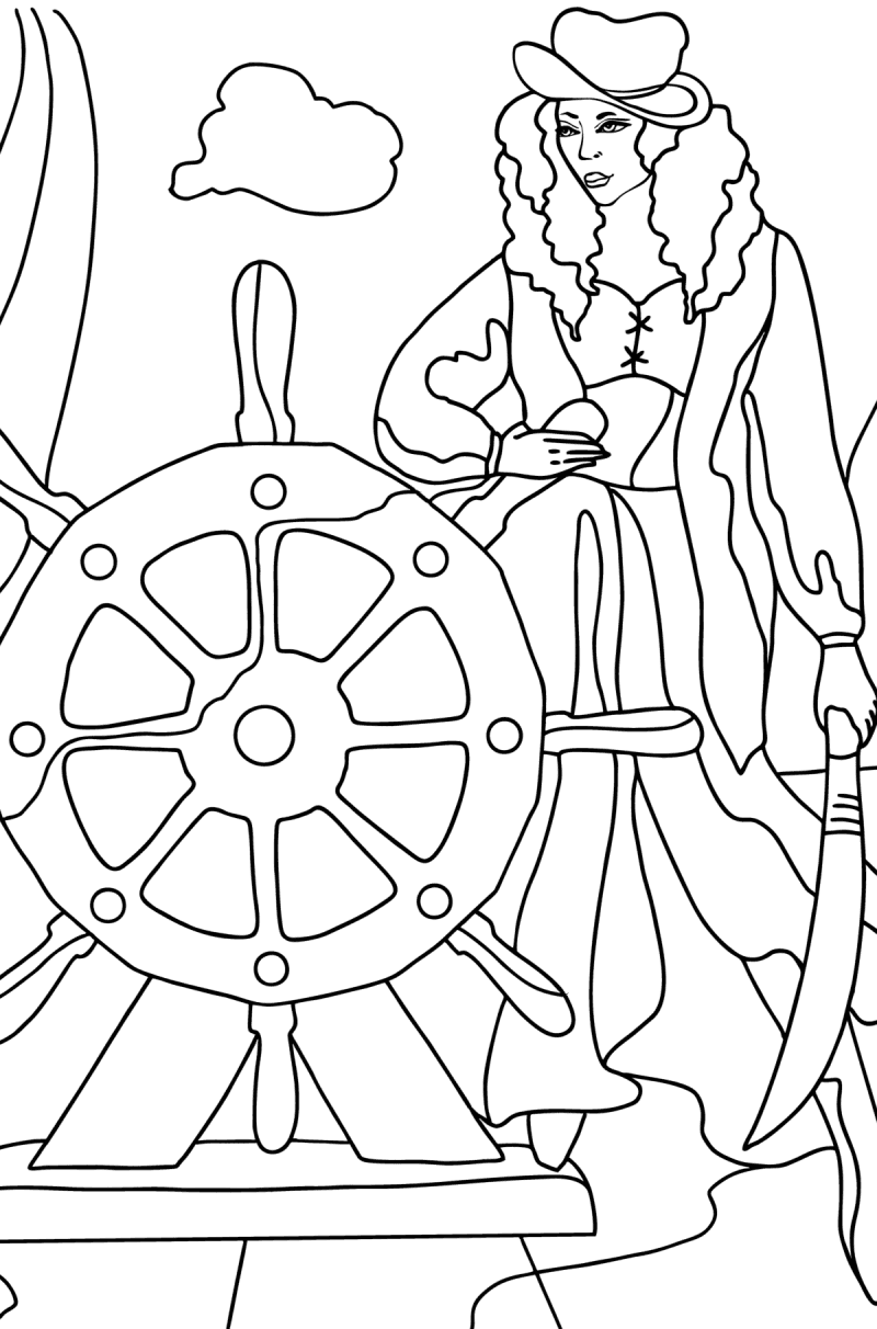 Pirates coloring pages for Adults - Online or Printable