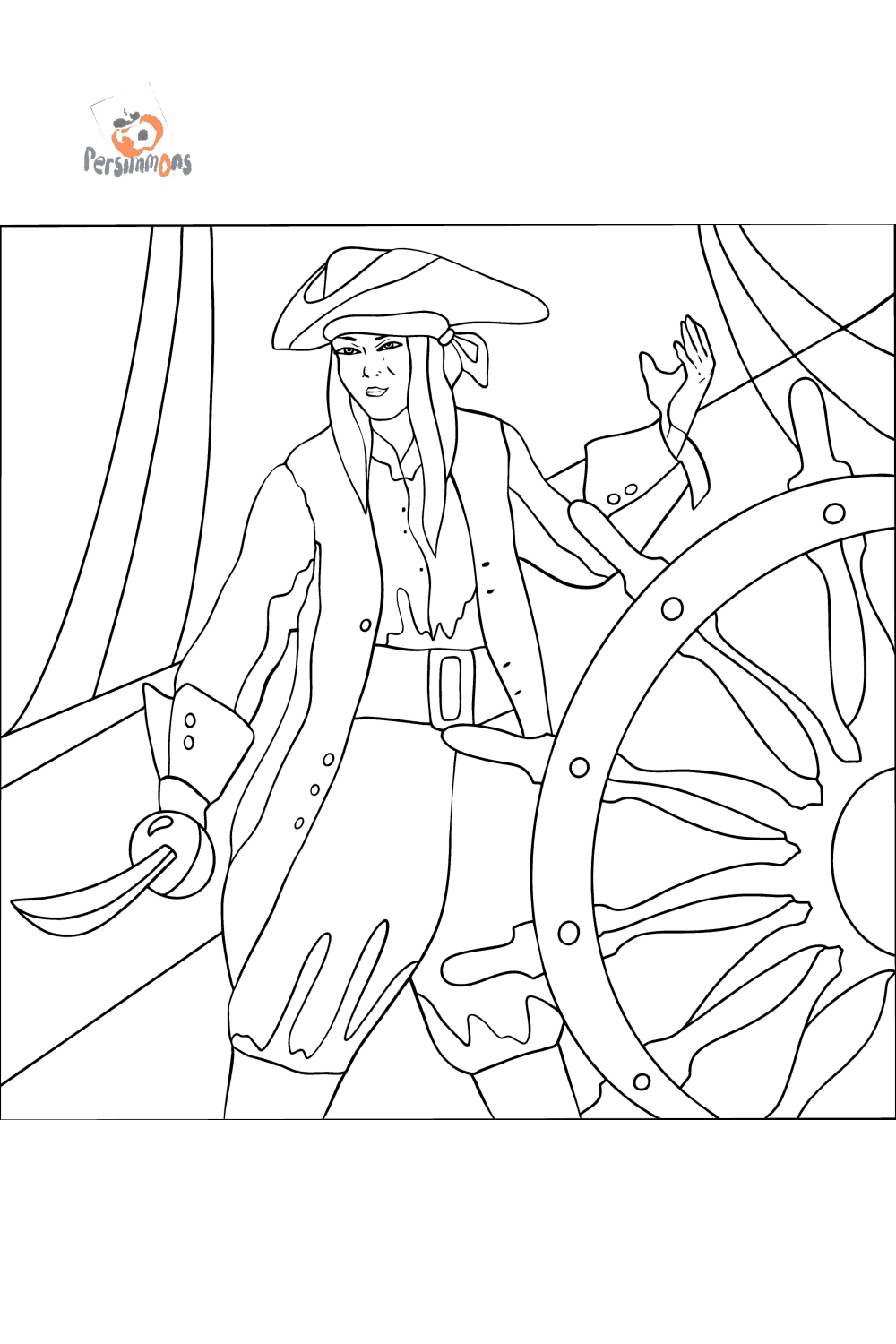 Young Pirate - Pirates coloring pages for Adults online and printable