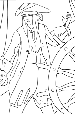 Young Pirate - Pirates coloring pages for Adults online and printable