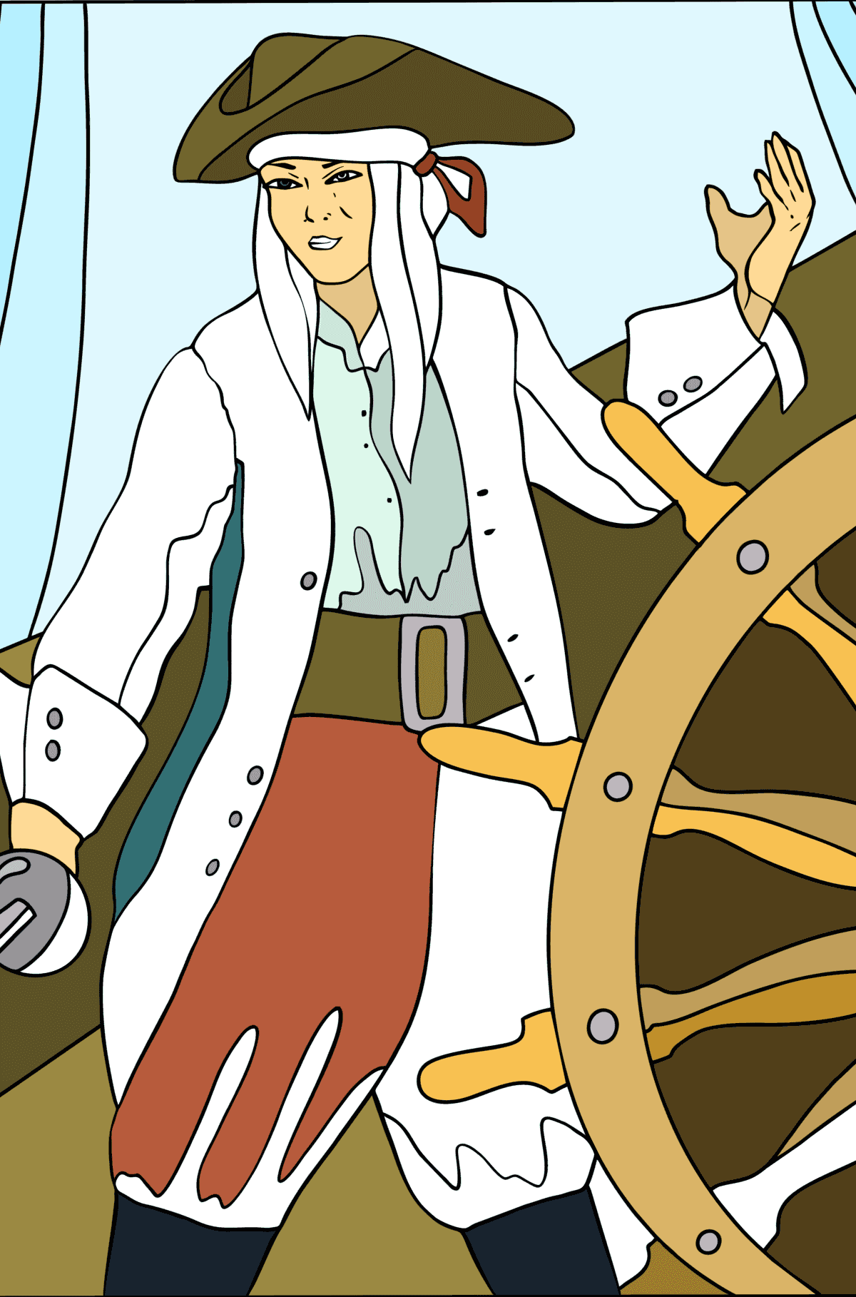 Disegno Giovane pirata da colorare - Disegni da colorare per adulti