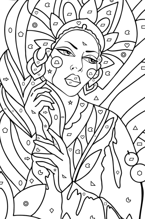Fairy princess - Princesses coloring pages for Adults online
