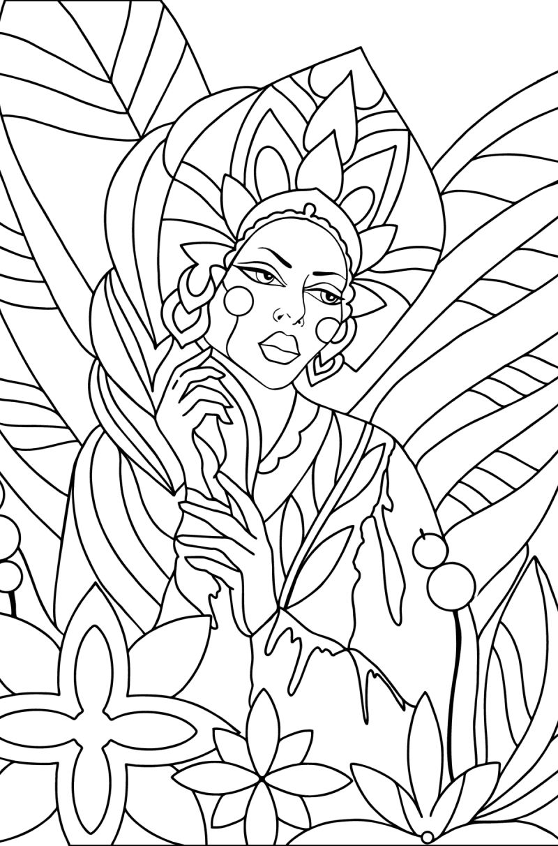 Fairy princess - Princesses coloring pages for Adults online