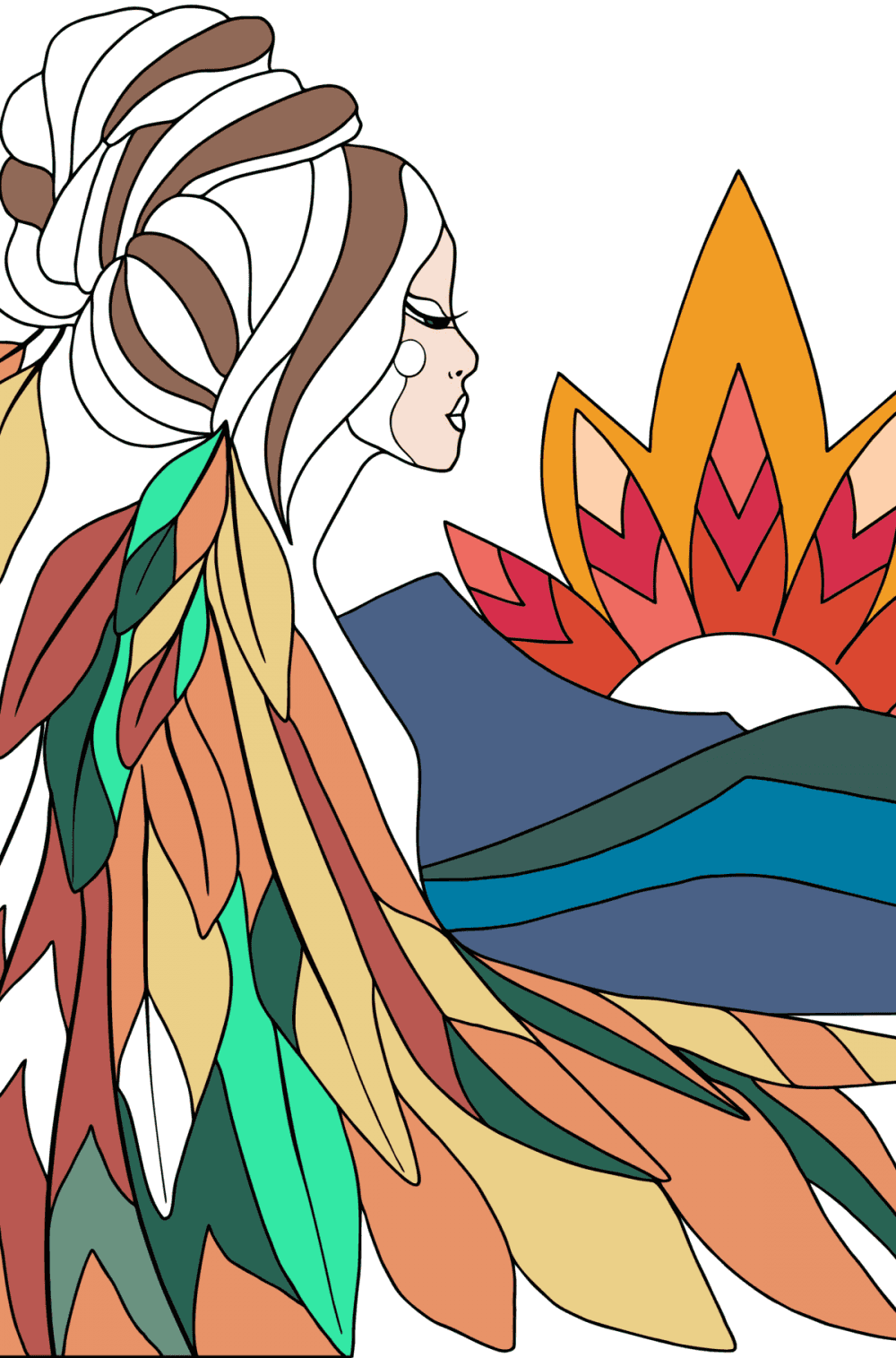 Fairy princess - Princesses coloring pages for Adults online