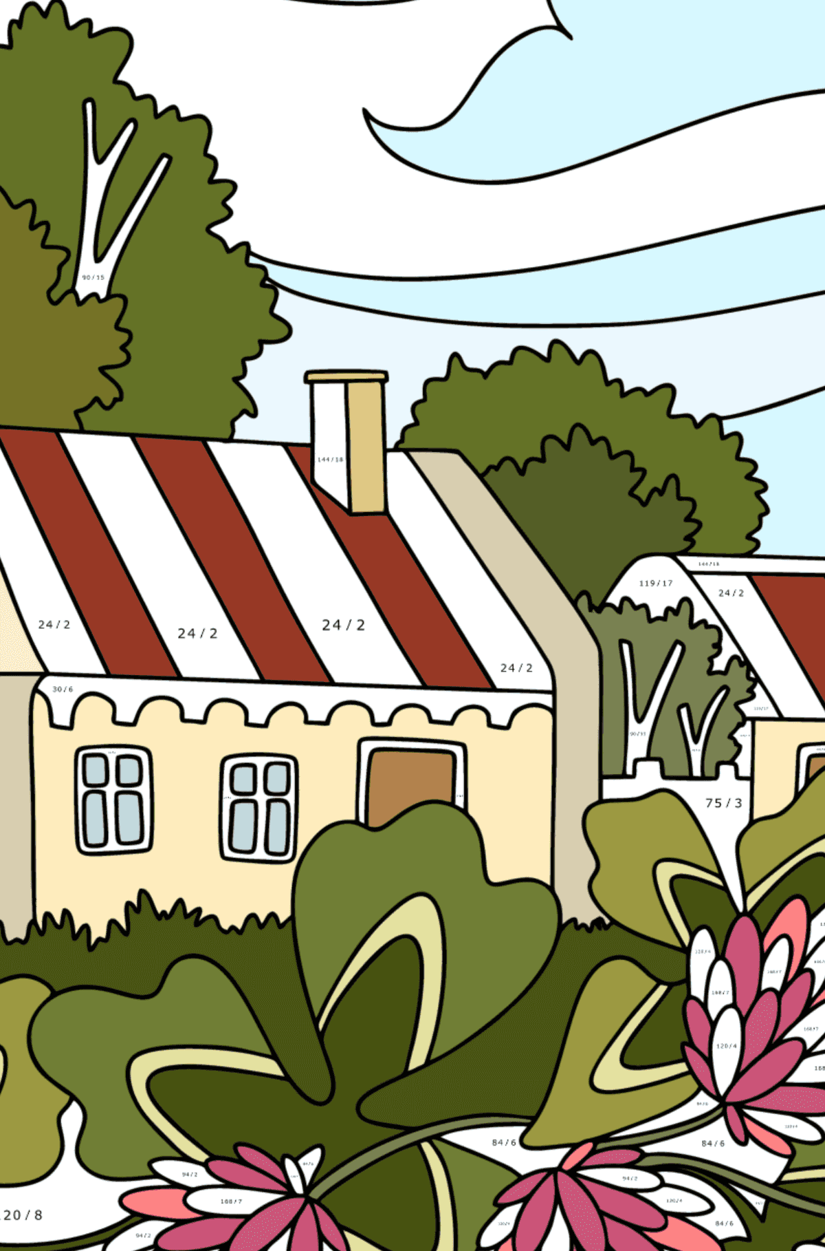 Раскраска Праздничный День Святого Патрика - Математическая Раскраска - Деление для Взрослых