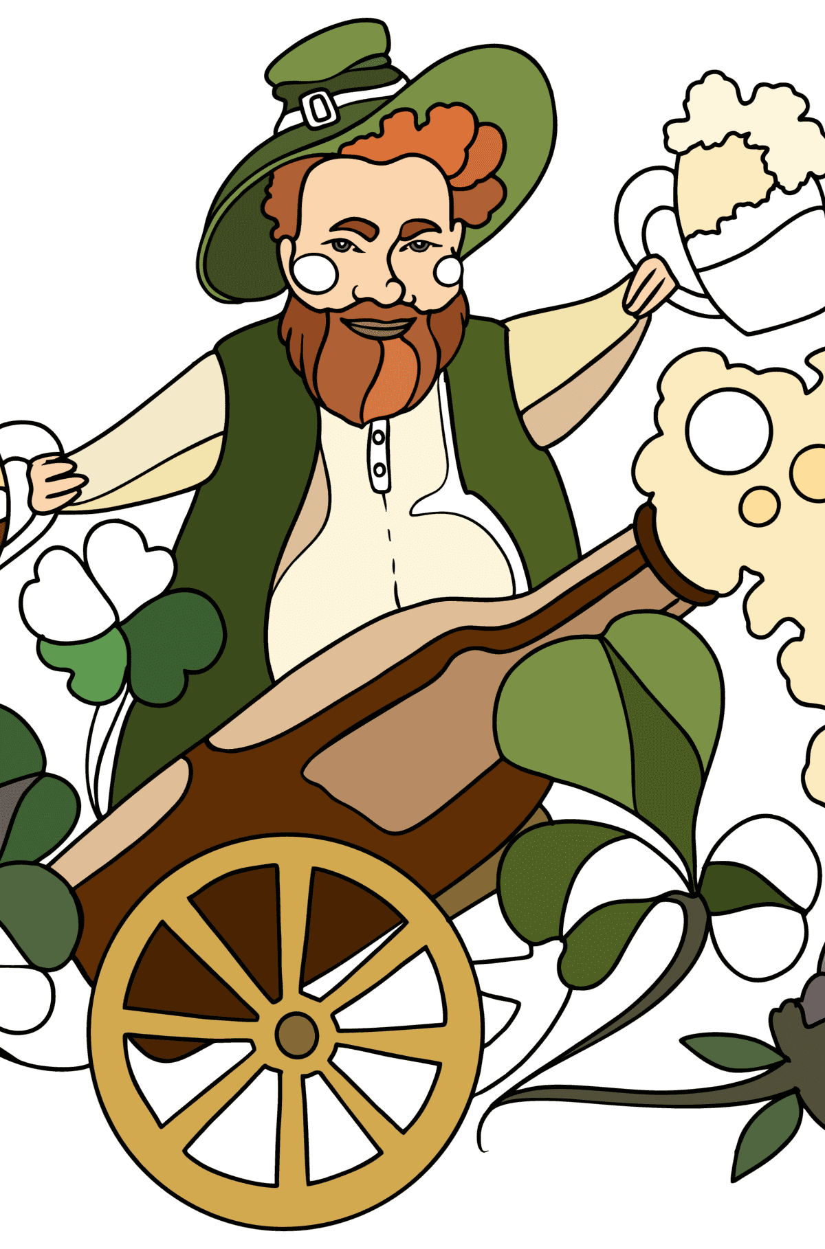 Dibujo Tarjeta del día de San Patricio para colorear - Dibujos para Colorear para Adultos