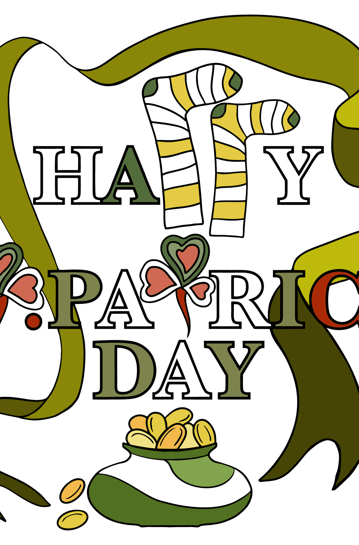 Dibujo Día de San Patricio para colorear - Dibujos para Colorear para Adultos
