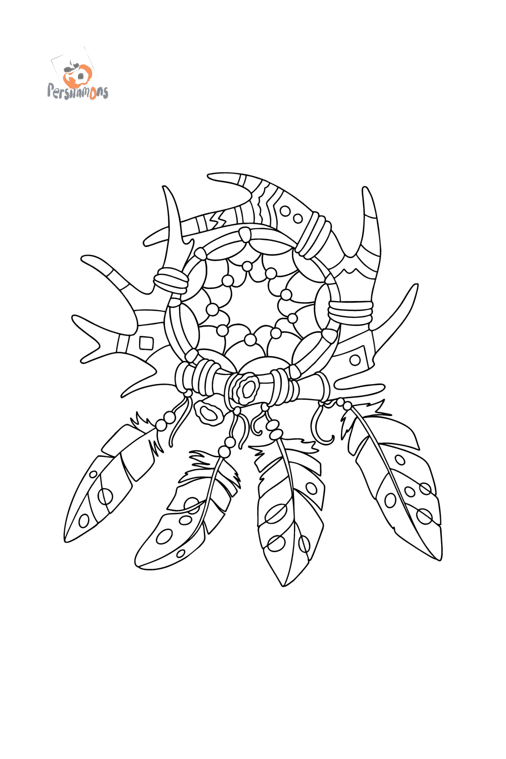 Dream catcher tattoo coloring page | Coloring-for-Adults.com