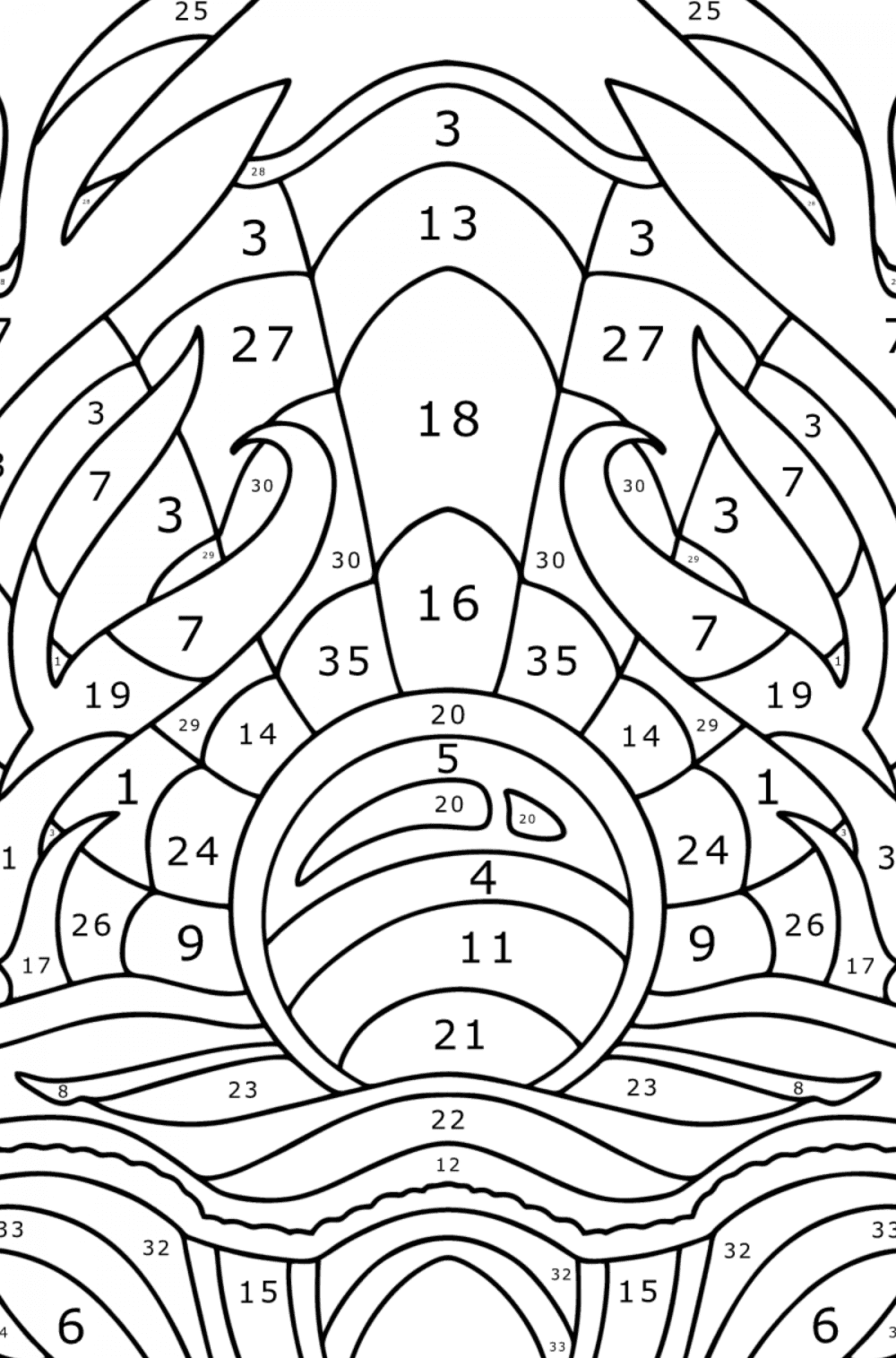 mystery color by number for adults printable free