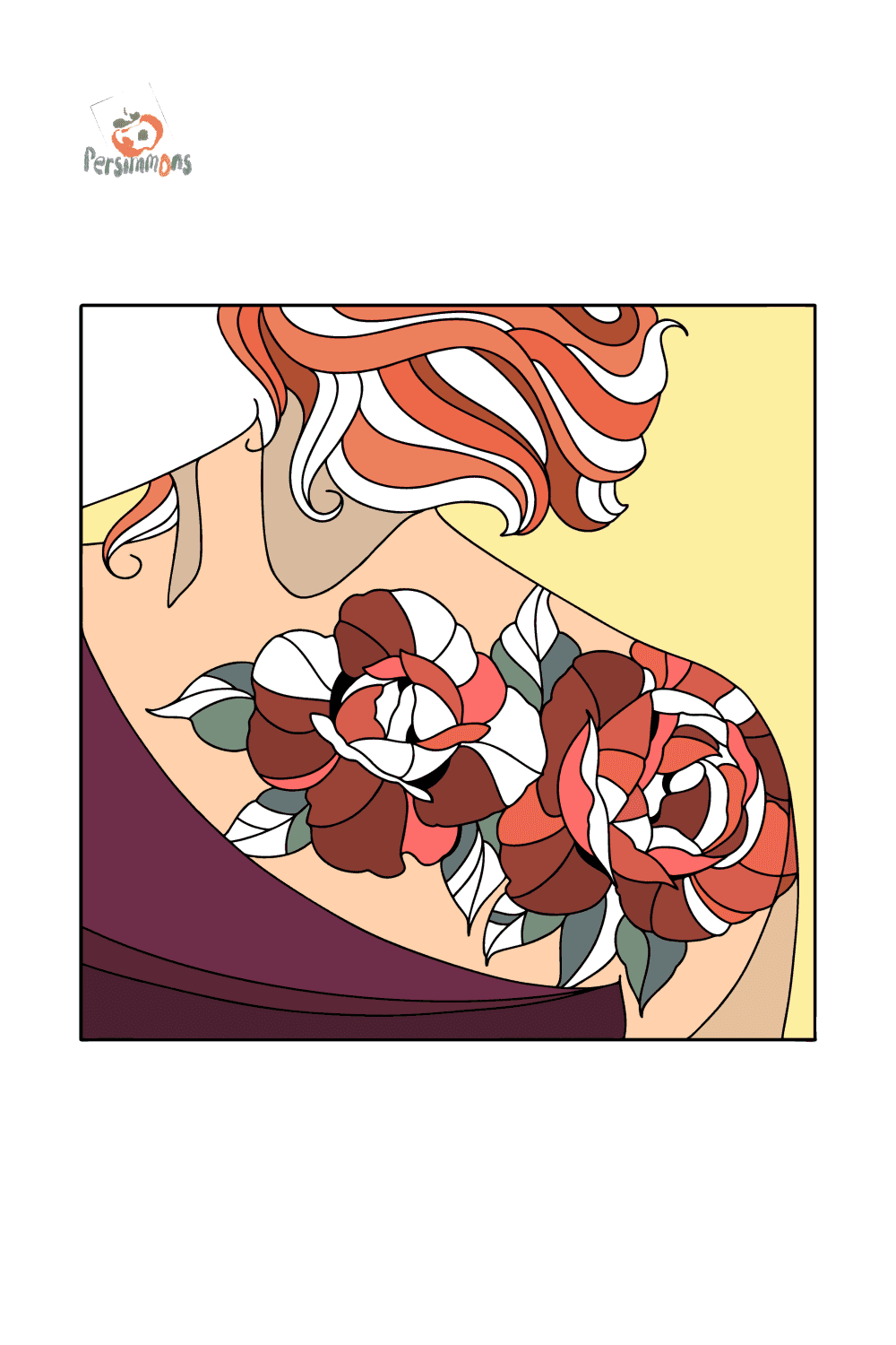 Rose tattoo on shoulder coloring page coloring for adults