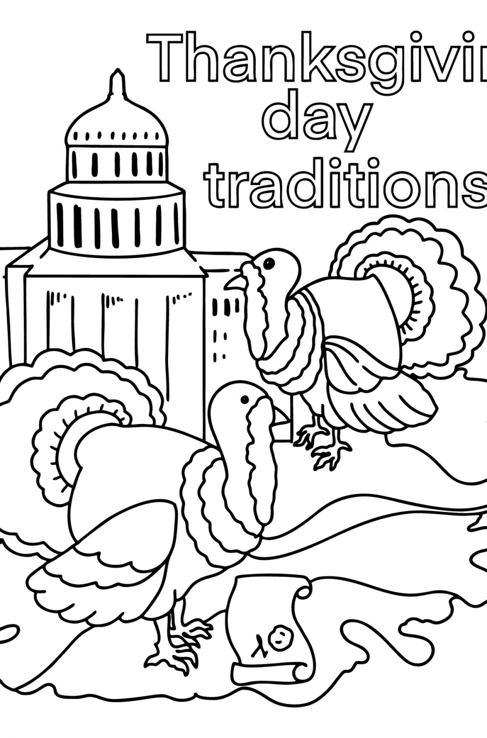 Thanksgiving Day coloring pages for Adults - Online or Printable