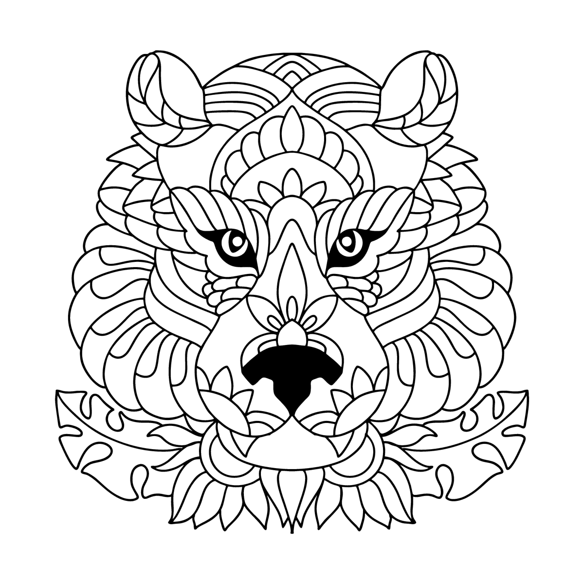 tiger coloring pages for adults